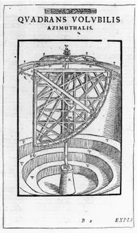 Revolving azimuth quadrant, from Tycho Brahe, Astronomiae Instauratae Mechanica