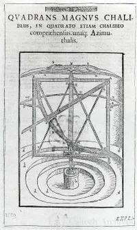 Great steel quadrant, inscribed in a square, also of steel, and revolving in azimuth, from Tycho Brahe, Astronomiae Instauratae Mechanica