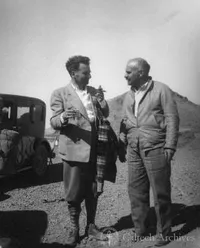 Theodore von Karman and Raymond Sanger on a trip to Hoover Dam