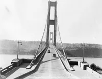 Tacoma Narrows Bridge--looking west from east approach