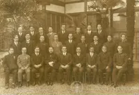 Theodore von Karman with a group of Japanese men