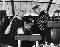 Theodore von Karman receiving an honorary degree from New York University