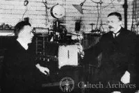 Geiger and Rutherford in Schuster Laboratory, Manchester