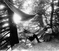George Ellery Hale (in hammock) with Turners on lower terrace