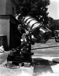 Seth Nicholson with telescope