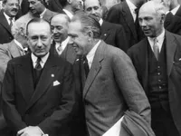 Marconi, Bohr and Aston at Nuclear Physics Congress, Rome, 1931