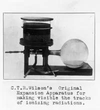 Cavendish Lab: C.T.R. Wilson’s original expansion apparatus for making visible the tracks of ionizing radiations