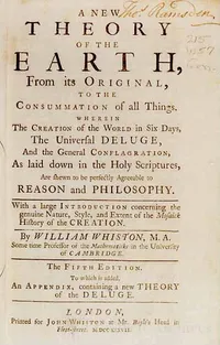William Whiston - title page to A New Theory of the Earth, 5th edition (London, 1737)
